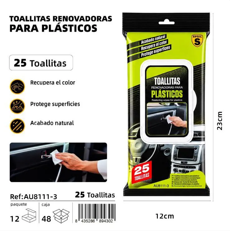 TOALLITAS RENOVADORAS PARA PLÁSTICOS SPSIL
