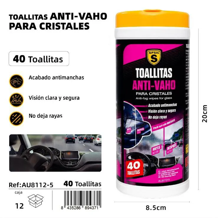 TOALLITAS BOTE LIMPIA CRISTALES SPSIL