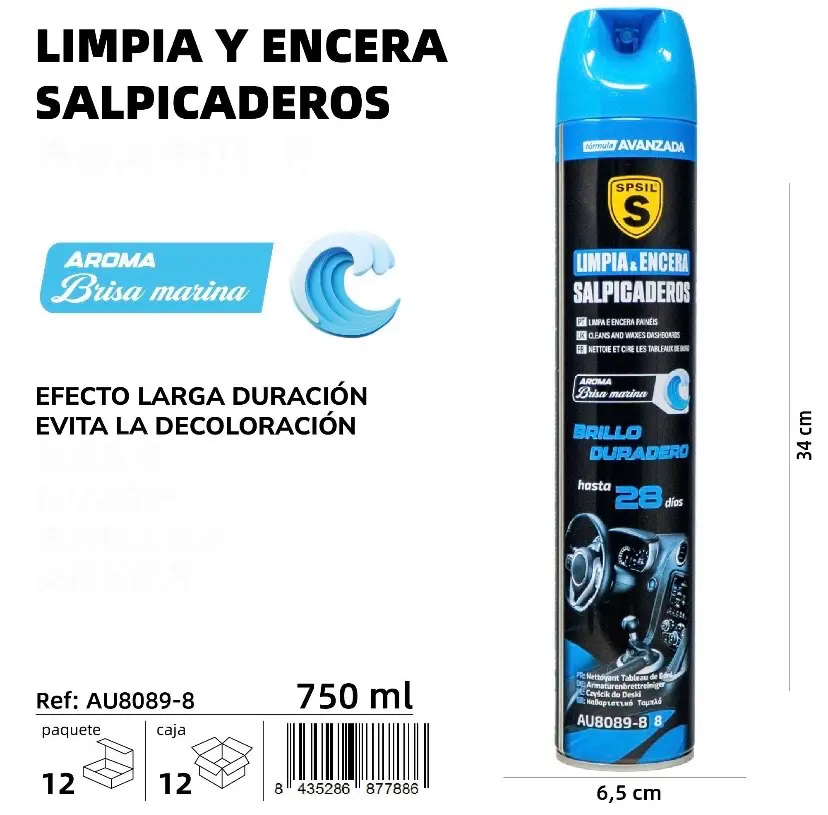 LIMPIA Y ENCERA SALPICADEROS BRISA MARINA SPSIL  750 ML.