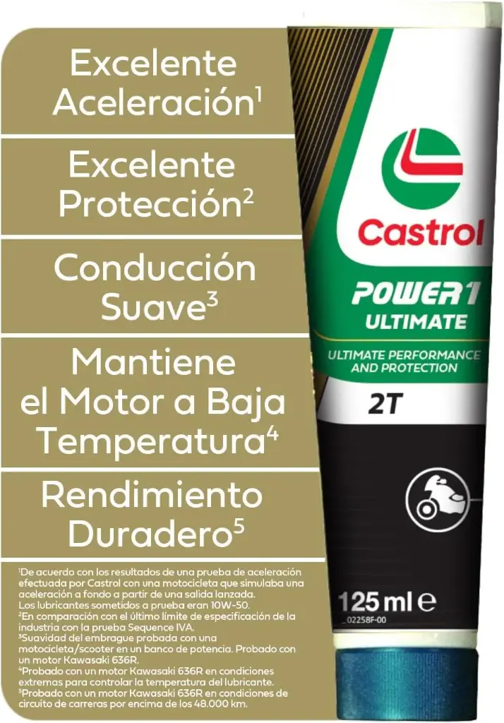 LUBRICANTE CASTROL POWER 1 ULTIMATE 2T SINTETICO 125 ML.